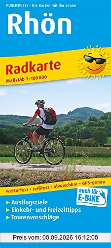 Rhön: Radkarte mit Ausflugszielen, Einkehr- & Freizeittipps, wetterfest, reissfest, abwischbar, GPS-genau. 1:100000 (Radkarte / RK)