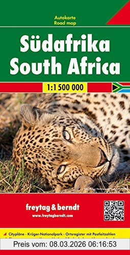 Freytag-Berndt und Artaria Kg Freytag Berndt Autokarten, Südafrika Mit Krüger Nationalpark Und Cape Town - Maßstab 1, 1.500.000 (freytag & Berndt Auto + Freizeitkarten)