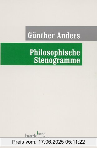 Binding : Taschenbuch, Edition : 3. Aufl., Label : C.H.Beck Verlag, Publisher : C.H.Beck Verlag, medium : Taschenbuch, numberOfPages : 150, publicationDate : 2002-02-20, authors : Günther Anders, languages : german, ISBN : 3406476392