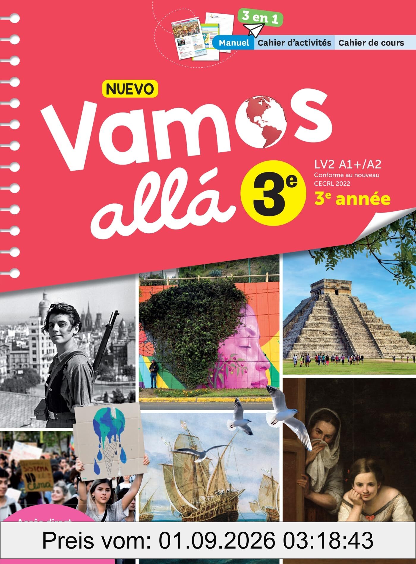 Nuevo vamos alla 3e : LV2, A1+-A2 : conforme au nouveau CECRL 2022, 3e année