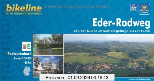 Bikeline Radtourenbuch Eder-Radweg. Von der Quelle im Rothaargebirge bis zur Fulda; 1 : 50 000; wetterfest/reißfest; GPS-Tracks Download