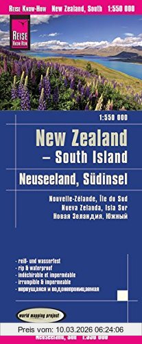 Peter Rump, Reise Know-How Verlag Reise Know-How Landkarte Neuseeland, Südinsel (1, 550.000), World Mapping Project