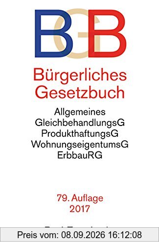 Bürgerliches Gesetzbuch BGB: mit Allgemeinem Gleichbehandlungsgesetz, BeurkundungsG, BGB-Informationspflichten-Verordnung, Einführungsgesetz