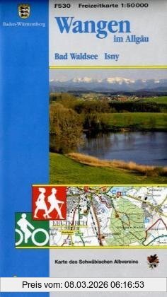 Landesamt für Geoinformation und Landentwicklung Lgl Bw 50 000 Freizeit Wangen Im Allgäu, Bald Waldsee. Isny. Mit Radwanderwegen