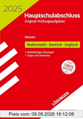 STARK Lösungen zu Original-Prüfungen Hauptschulabschluss 2025 - Mathematik, Deutsch, Englisch - Hessen