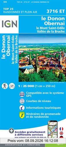 Le Donon.Obernai.Mont-Sainte-Odile.Vallée de la Bruche 1:25 000