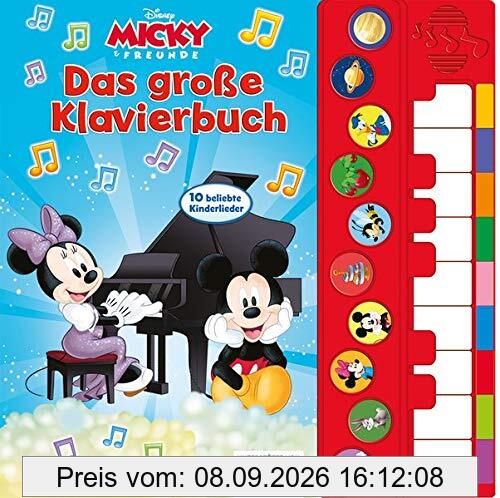Micky Mouse - Spiel Klavier mit uns - Disney Junior Liederbuch mit Klaviertastatur - Vor- und Nachspielfunktion - 10 beliebte Kinderlieder - Pappbilderbuch