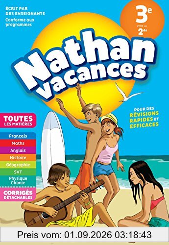 Nathan vacances, 3e vers la 2de : toutes les matières