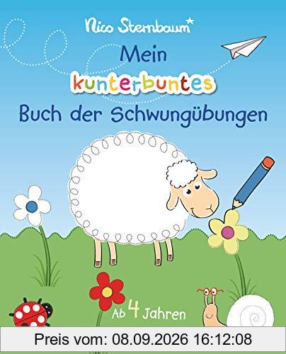 Mein kunterbuntes Buch der Schwungübungen. Spielerische Schreibvorbereitung für Kindergarten, Vorschule und Grundschule. Fördert Feinmotorik und ... Für Kinder ab 4 Jahren: Durchgehend farbig