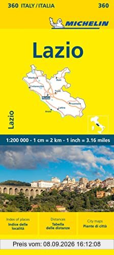Michelin Latium: Straßen- und Tourismuskarte 1:200.000 (MICHELIN Localkarten)