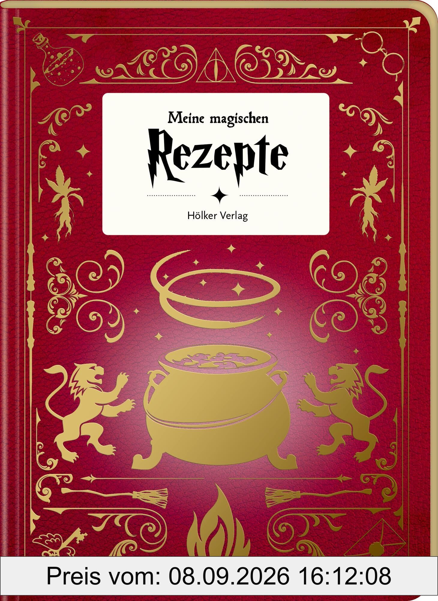 Meine magischen Rezepte - Zauberschüler Rot: Einschreibbuch: Rezept-Einschreibheft; liniert, Folienschnitt und individuelles Inhaltsverzeichnis