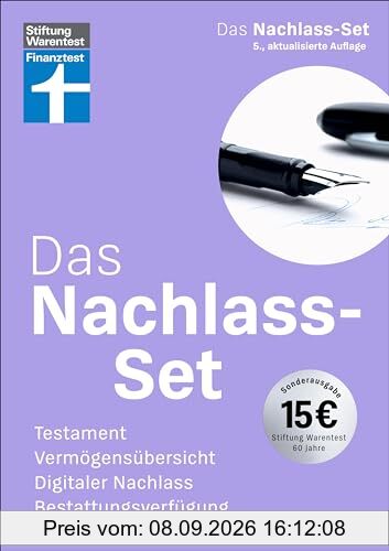 Das Nachlass-Set – die wichtigsten Fragen zum Thema Nachlass einfach erklärt, mit Steuerspartipps, Formularen und Ausfüllhilfen: Testament, Vermögensübersicht, Digitaler Nachlass, Bestattungsverfügung