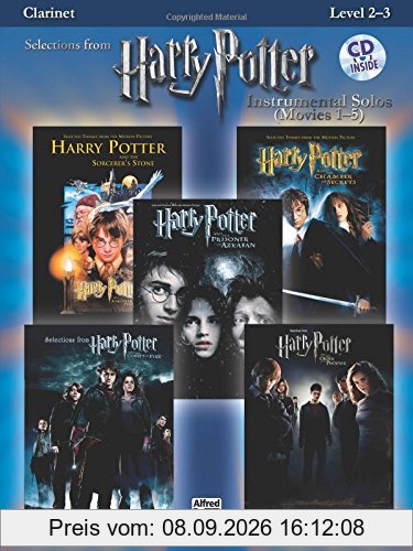 Harry Potter Movies 1-5, w. Audio-CD, for Clarinet (Harry Potter Instrumental Solos (Movies 1-5): Level 2-3)