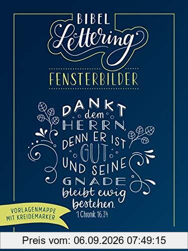 Bibel-Lettering Fensterbilder: Vorlagenmappe mit Kreidemarker