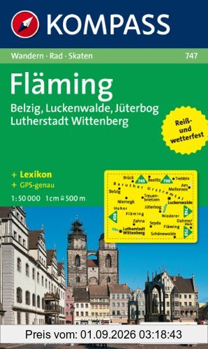 Fläming, Belzig - Luckenwalde, Jüterbog - Lutherstadt Wittenberg: Wandern/Rad. Mit touristischen Hinweisen. 1:50.000. GPS-genau