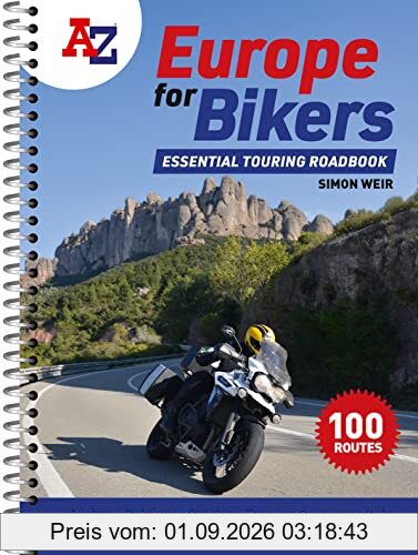 A -Z Europe for Bikers: 100 scenic routes around Europe