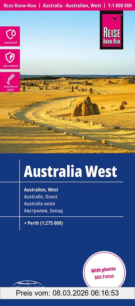 Reise Know How Australia West Map 1, 1, 800, 000 Scale, Including Perth