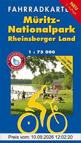 Fahrradkarte Müritz-Nationalpark, Rheinsberger Land: Mit UTM-Gitter für GPS. Wasser- und reißfest. (Fahrradkarten)