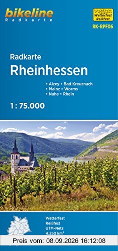 Bikeline Radkarte Rheinhessen. Mainz - Worms - Bad Kreuznach - Alzey - Rhein - Nahe, 1 : 75 000, wasserfest und reißfest, GPS-tauglich mit UTM-Netz: RK-RPF06