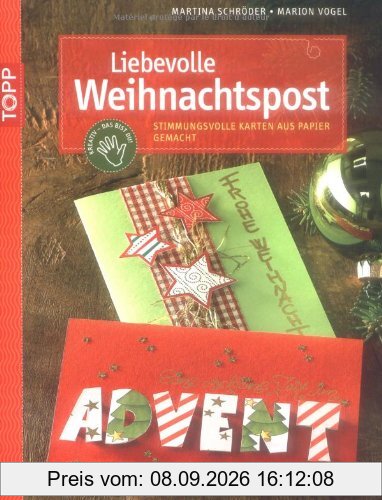 Liebevolle Weihnachtspost: Stimmungsvolle Karten aus Papier gemacht. Mit perforierten Vorlagebogen und Einsteckhüllen