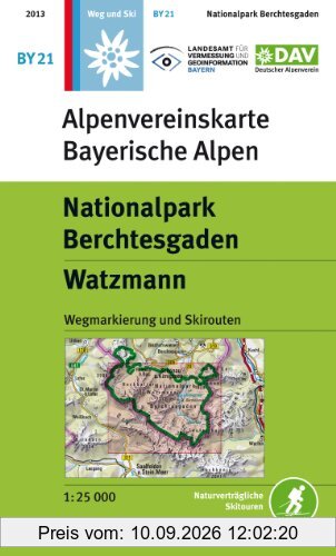 Nationalpark Berchtesgaden, Watzmann: Wegmarkierungen - Topographische Karte 1:25000
