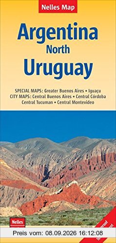 Nelles Map Landkarte Argentina: North, Uruguay | Argentinien : Nord, Uruguay | Argentine : Nord, Uruguay | Argentina : Norte, Uruguay: 1:2500000 | ... et imperméable; irrompible & impermeable