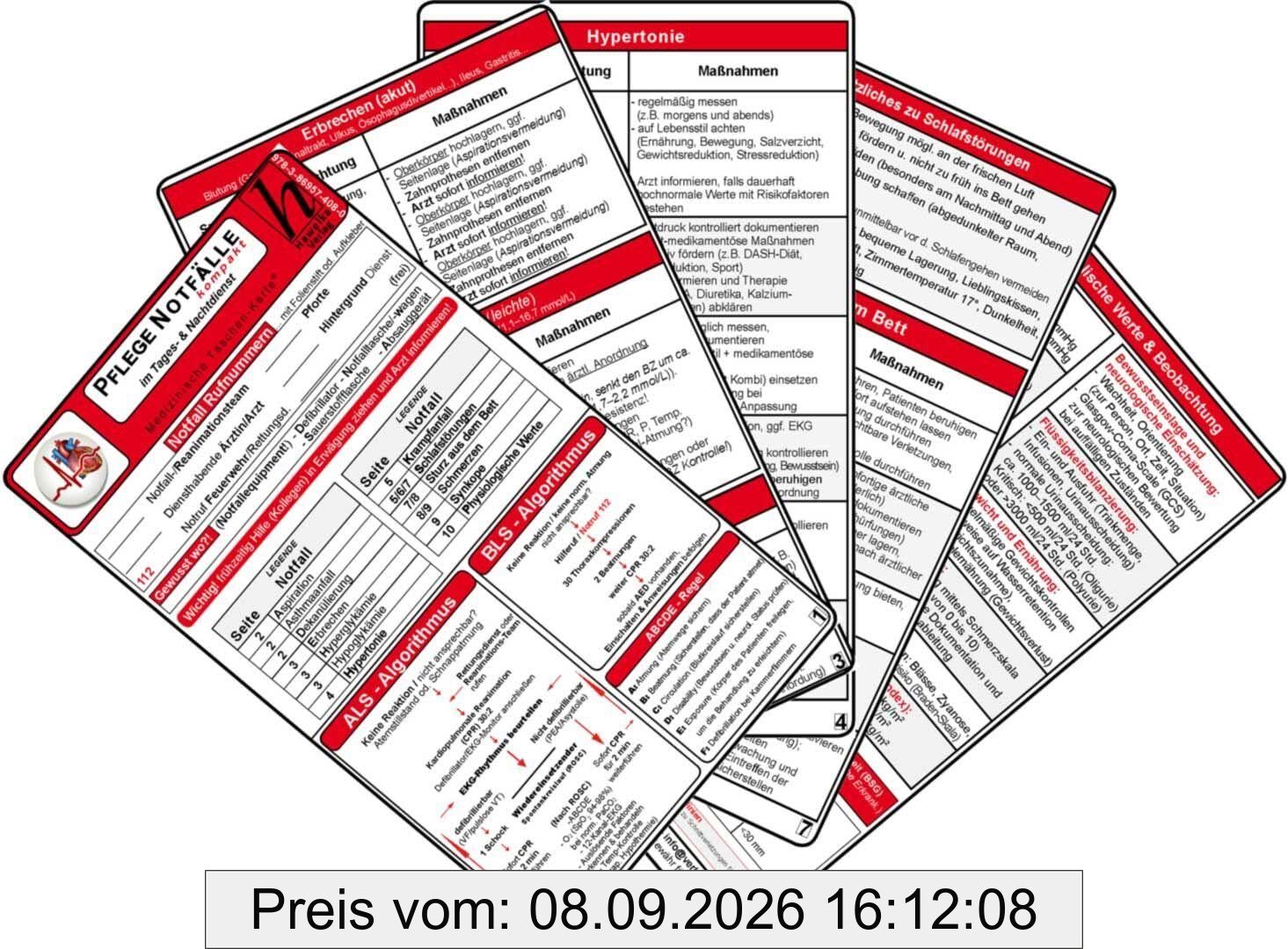 Pflege Notfälle kompakt im Tages- & Nachtdienst: Ideal für Pflege-Personal in Klinik - amb. Pflege - Altenheim - Pflegeheim - Praxis u.v.m.