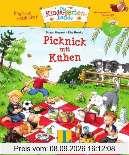 Picknick mit Kühen - Buch mit Hörspiel-CD: Englisch entdecken - Die Kindergartenbande , Englisch