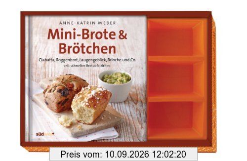 Mini-Brote & Brötchen-Set: Ciabatta, Roggenbrot, Laugengebäck, Brioche und Co. mit schnellen Brotaufstrichen. Buch mit Backform
