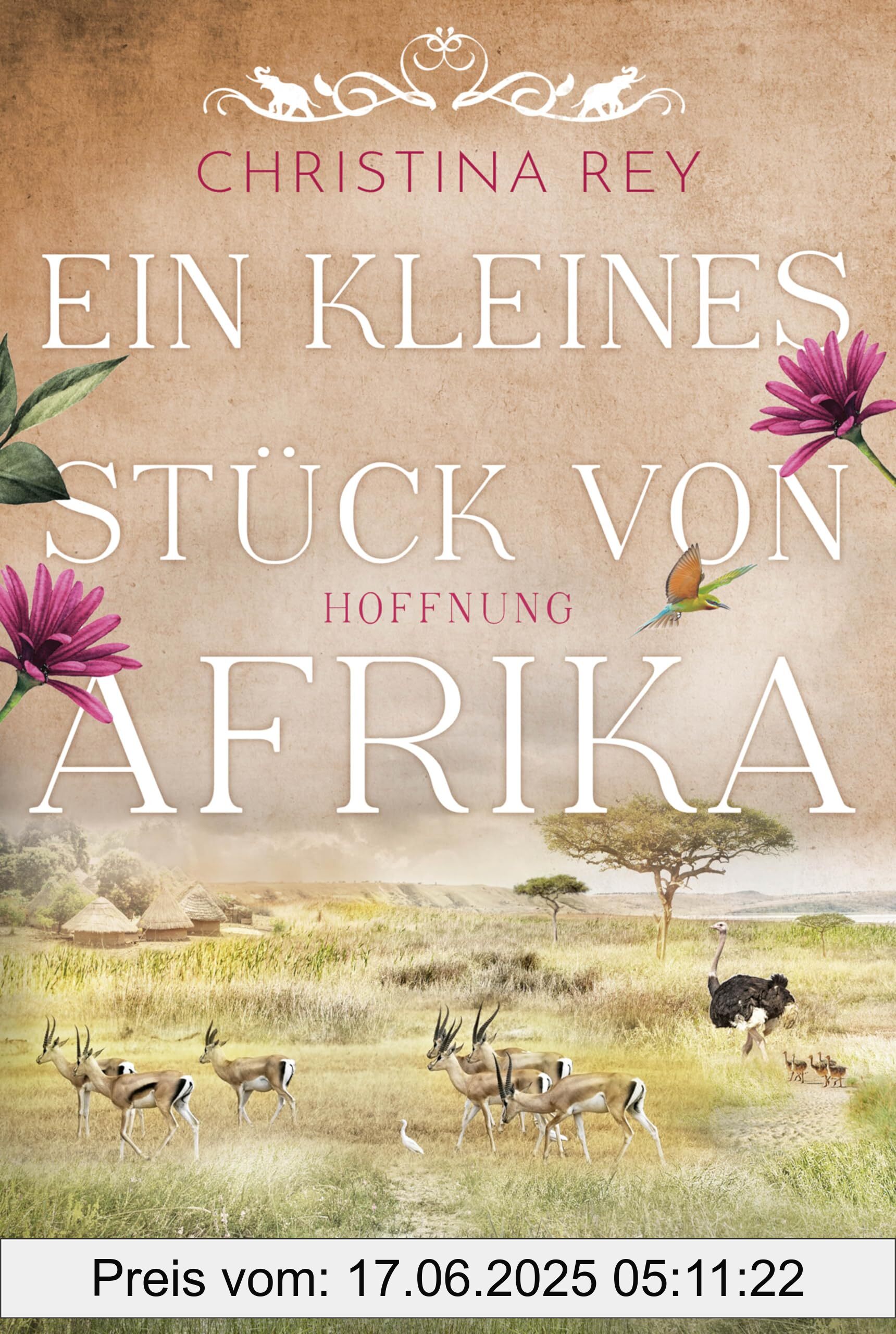 Binding : paperback, Edition : 1. Aufl. 2025, Label : Ein kleines Stück von Afrika - Hoffnung : Roman. Eine packende Geschichte um das Schicksal einer Familie und eines Tierreservats in Kenia (Das endlose Land, Band 2), medium : paperback, numberOfPages : 432, publicationDate : 2025-03-28, languages : german, ISBN : 3404193806
