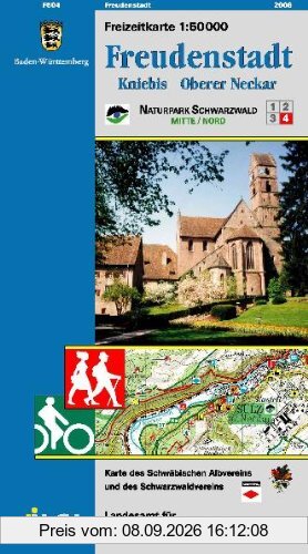 Freudenstadt, Kniebis, oberer Neckar: Karte des Schwäbischen Albvereins und des Schwarzwaldvereins (Naturpark Schwarzwald Mitte, Nord 1:50000, Band 4)