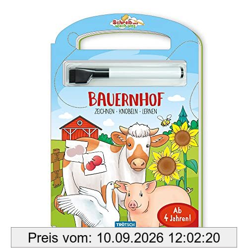Trötsch Pappenbuch Schreib und wisch weg Pappenbuch Bauernhof: Beschäftigungsbuch Lernbuch Übungsbuch