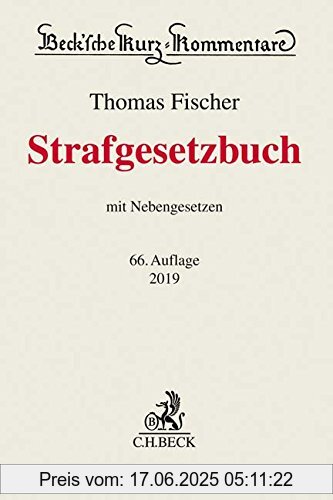 Binding : Gebundene Ausgabe, Edition : 66, Label : C.H.Beck, Publisher : C.H.Beck, medium : Gebundene Ausgabe, numberOfPages : 2745, publicationDate : 2018-12-17, authors : Thomas Fischer, ISBN : 3406724361