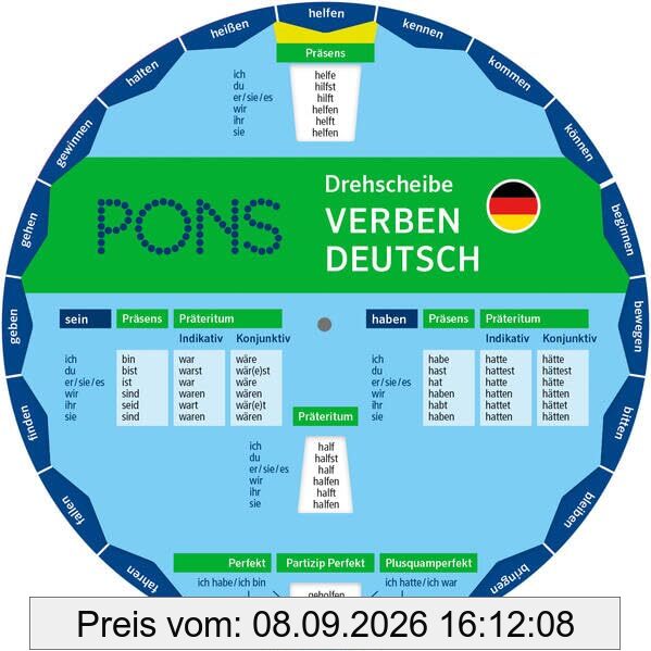 PONS Drehscheibe Verben Deutsch: Unregelmäßige Verben schnell nachschauen