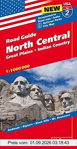 Hallwag USA Road Guide 02 North Central 1 : 1.000.000: Great Plains, Indian Country (Hallwag Strassenkarten)