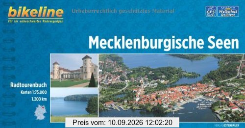 Bikeline Mecklenburgische Seen: Radtourenbuch und Karte. Ein original bikeline-Radtourenbuch, 1:75.000, 1200 km, wasserfest/reißfest, GPS-Tracks-Download