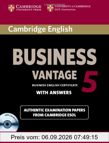 Cambridge English Business 5 Vantage Self-Study Pack (Student's Book with Answers and Audio CDs (2)) (Bec Practice Tests)