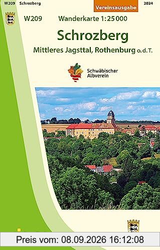 W209 Schrozberg - Mittleres Jagsttal, Rothenburg o.d.T.: Wanderkarte 1:25.000 (Wanderkarten 1:25 000)
