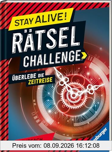 Ravensburger Stay alive! Rätsel-Challenge - Überlebe die Zeitreise - Rätselbuch für Gaming-Fans ab 8 Jahren