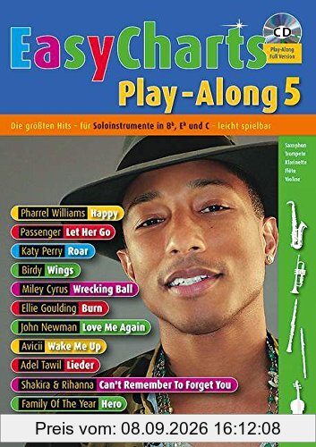 Easy Charts Play-Along: Die größten Hits spielerisch leicht gesetzt. Band 5. C/Eb/Bb-Instrument. Spielbuch mit CD. (Music Factory)