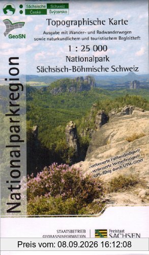 Nationalpark Sächsisch-Böhmische Schweiz: Nationalparkkarte / Wanderkarte 1:25 000, Ausgabe mit Wander- und Radwanderwegen sowie naturkundlichem und touristischem Beiheft (NLP25)