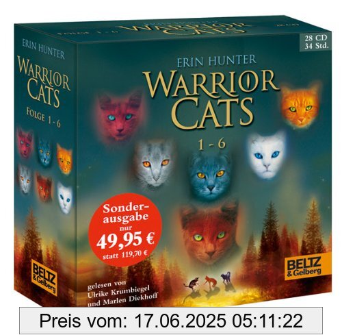 Brand : Yulo Mp3s, Binding : Audio CD, Edition : 1, Label : Beltz & Gelberg, Publisher : Beltz & Gelberg, NumberOfItems : 28, Format : Audiobook, Feature : AMAZON ERROR ARTICLE NOT FOUND, medium : Audio CD, publicationDate : 2010-07-26, runningTime : 2040 minutes, authors : Erin Hunter, translators : Friederike Levin, Klaus Weimann, narrators : Marlen Diekhoff, Ulrike Krumbiegel, languages : german, ISBN : 3407810784