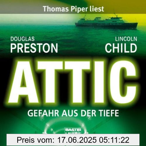 Binding : Audio CD, Edition : Aufl. 2008, Label : Bastei Lübbe (Bastei Stars), Publisher : Bastei Lübbe (Bastei Stars), NumberOfItems : 6, Format : Audiobook, medium : Audio CD, publicationDate : 2007-11-13, runningTime : 458 minutes, authors : Lincoln Child, Douglas Preston, translators : Merk, Thomas A., narrators : Thomas Piper, languages : german, ISBN : 3404772350