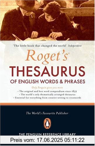 Binding : Gebundene Ausgabe, Edition : N.-A. 150th anniversary edition., Label : Penguin, Publisher : Penguin, NumberOfItems : 1, medium : Gebundene Ausgabe, numberOfPages : 1296, publicationDate : 2002-07-04, authors : Peter Roget, publishers : George Davidson, languages : english, ISBN : 0141004428