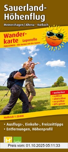 Wanderkarte Sauerland Höhenflug: mit Ausflugszielen, Einkehr- & Freizeittipps, wetterfest, reissfest, abwischbar, GPS-genau. 1:25000: Meinerzhagen / ... Mit Ausflugszielen, Einkehr- & Freizeittipps