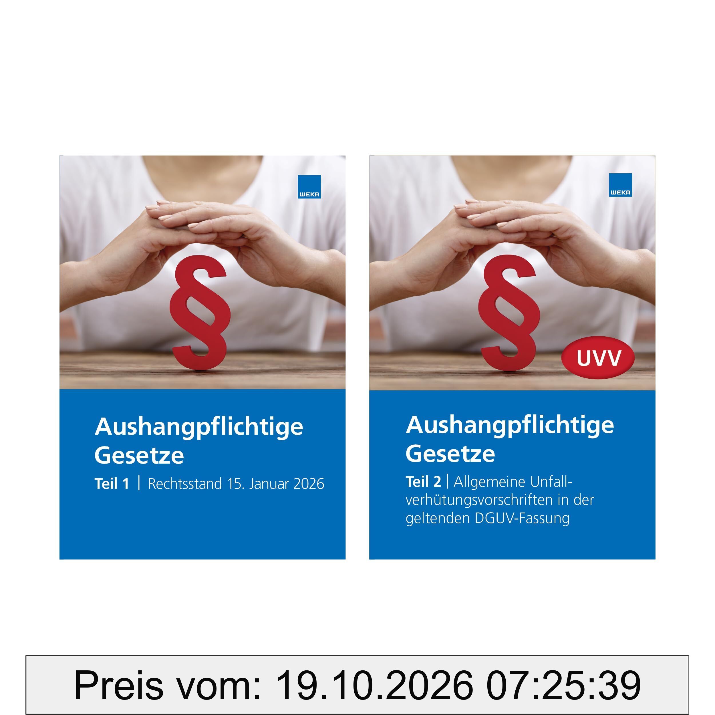 Aushangpflichtige Gesetze 2026