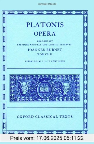 Binding : Gebundene Ausgabe, Edition : N.-A., Label : Oxford University Press, Publisher : Oxford University Press, medium : Gebundene Ausgabe, numberOfPages : 524, publicationDate : 1922-02-22, publishers : J. Burnet, languages : ancient_greek, ISBN : 0198145411