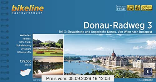 Donauradweg / Donau-Radweg Teil 3: Slowakische und Ungarische Donau. Von Wien nach Budapest. 1:75.000, 335 km (Bikeline Radtourenbücher)