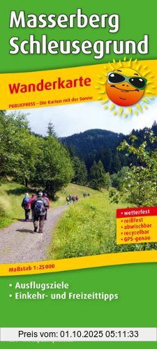 Wanderkarte Masserberg: Mit Ausflugszielen, Einkehr- & Freizeittipps, wetterfest, reißfest, abwischbar, GPS-genau. 1:25000