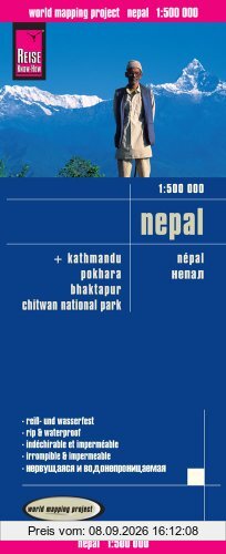 Reise Know-How Landkarte Nepal (1:500.000): world mapping project: Mit Detailplänen von Kathmandu, Pokhara, Bhaktapur, Chitwan National Park